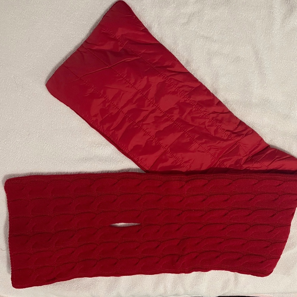 TALBOTS Womens Red Wool Pull Through Scarf